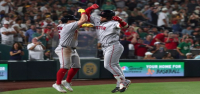 Los Red Sox conectaron jonrones consecutivos en la octava entrada para vencer a los Athletics 5-4.
